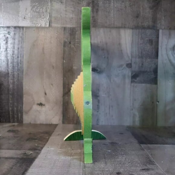 Frog Shape Wood Collapsible Standing Basket Trivet Kitsch Toad Cutesy - Picture 3 of 6